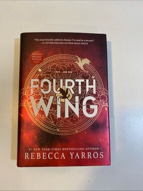 Fourth Wing by Rebecca Yarros - Red Hardcover Book